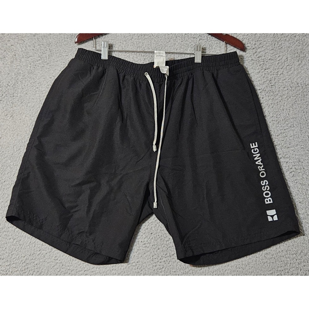 Hugo Boss Boss Orange Ibiza Black Swim Trunks Shorts Lined Men's Size XL‎
